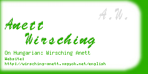 anett wirsching business card